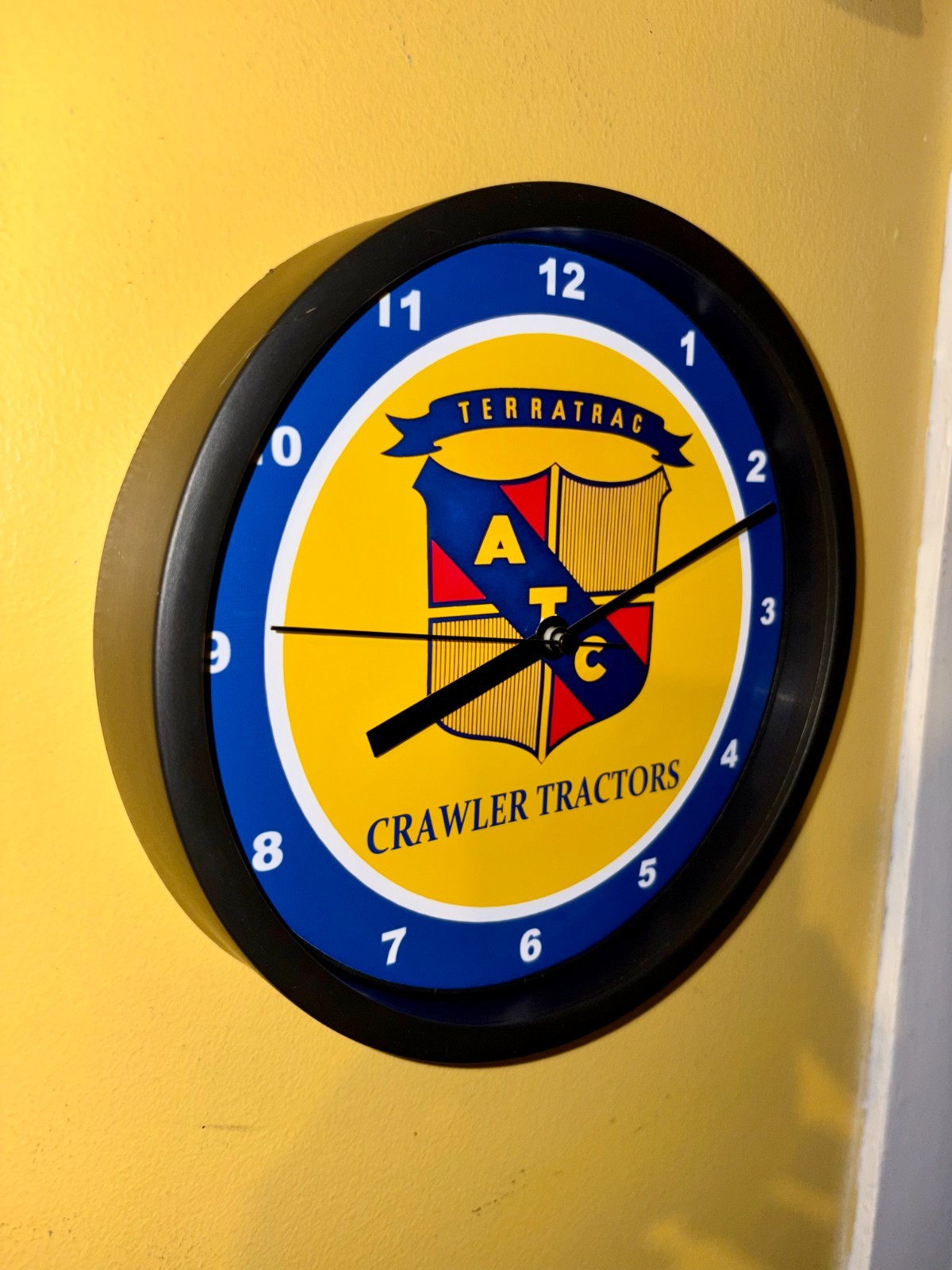 ATC Terratrac Crawler Bull Dozer Farm Tractor Barn Garage Man Cave Clock Sign