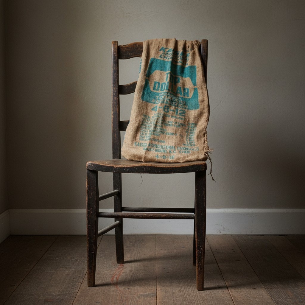Vintage Tobacco Burlap Sack-Rocky Mount NC-Farmhouse-Textile-Grain Bag-Primitive