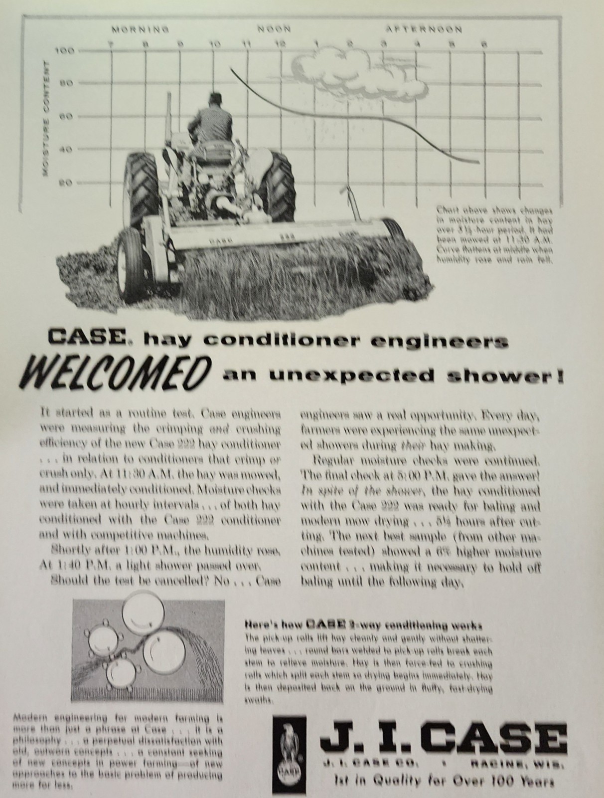 Case Tractor Picture Magazine Ad Advertisement Original Vintage Wall Art