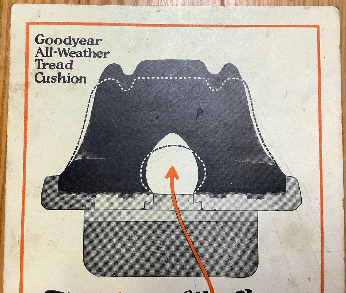 1940s Advertising Card Goodyear Hollow Center Cushion INV-P030