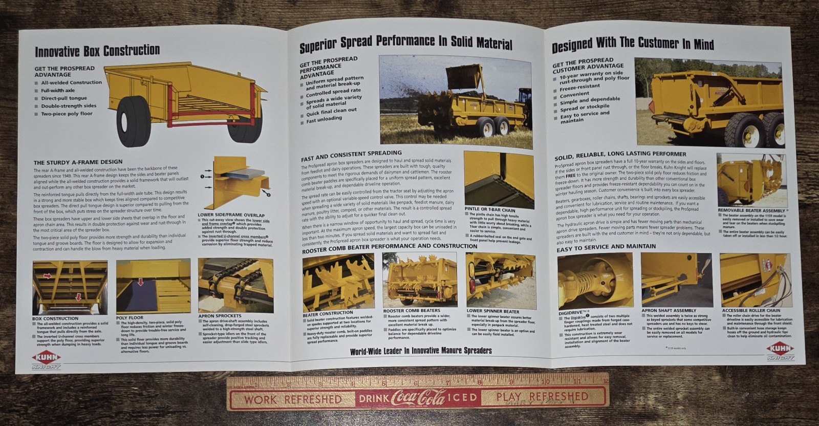 Kuhn Knight 1100 ProSpread Apron Box Spreaders Vintage Advertising Brochure