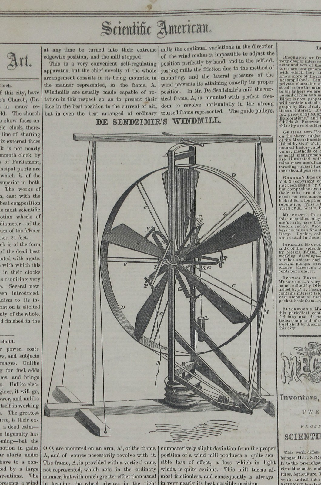 Antique Farm Tools Windmill Seed Planter Cotton Baler Scientific American 1857