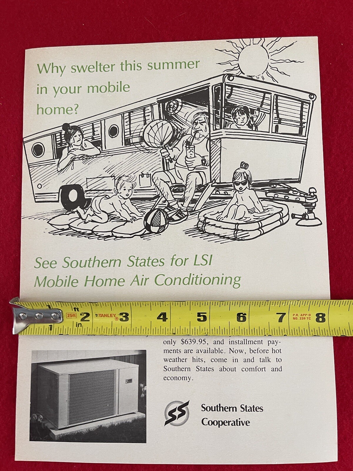 Vintage 1976 Southern States LSI Mobile Home Air Conditioning Print Ad