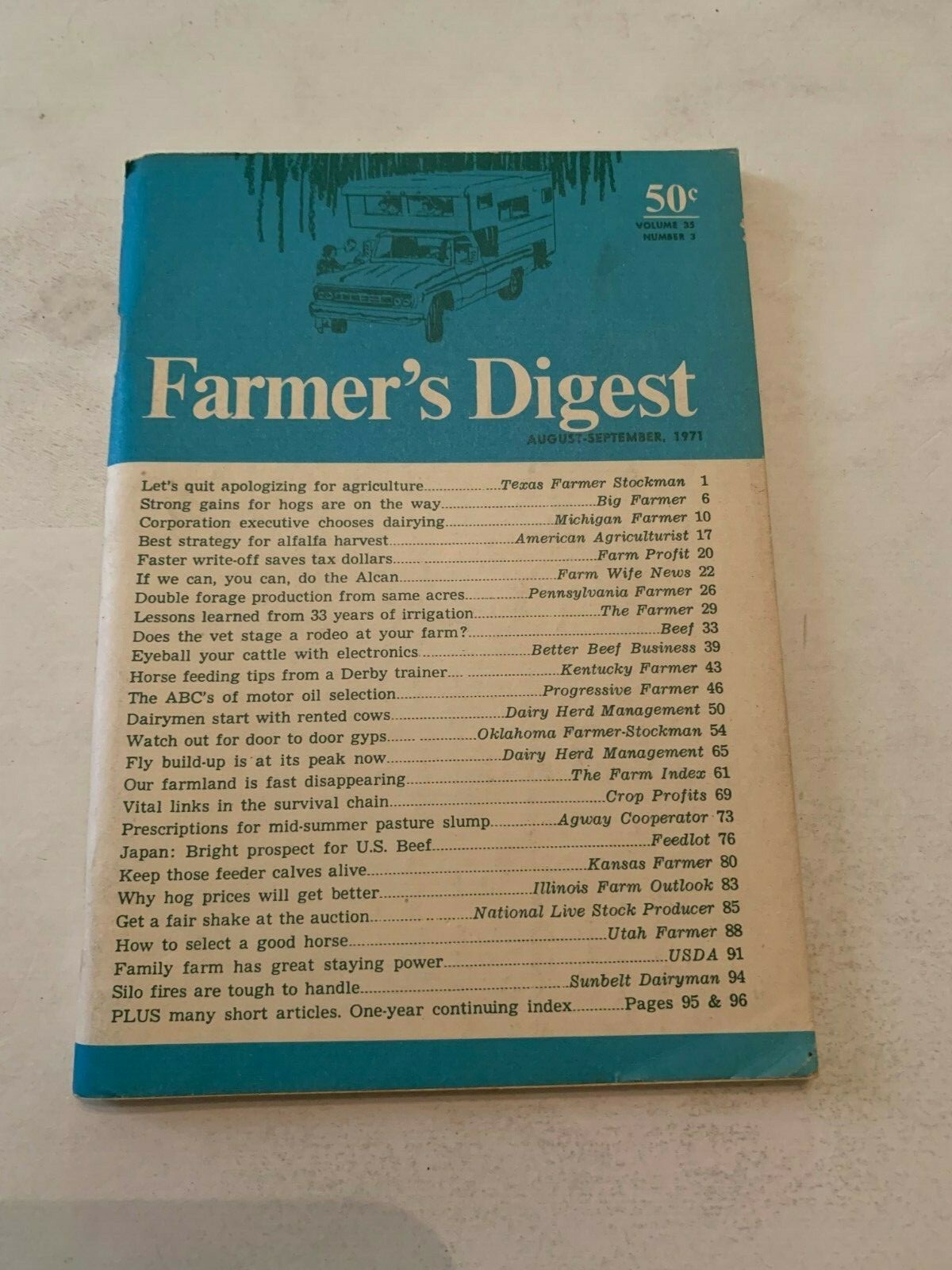 August September 1971 Farmers Digest Magazine Volume 35 Number 3