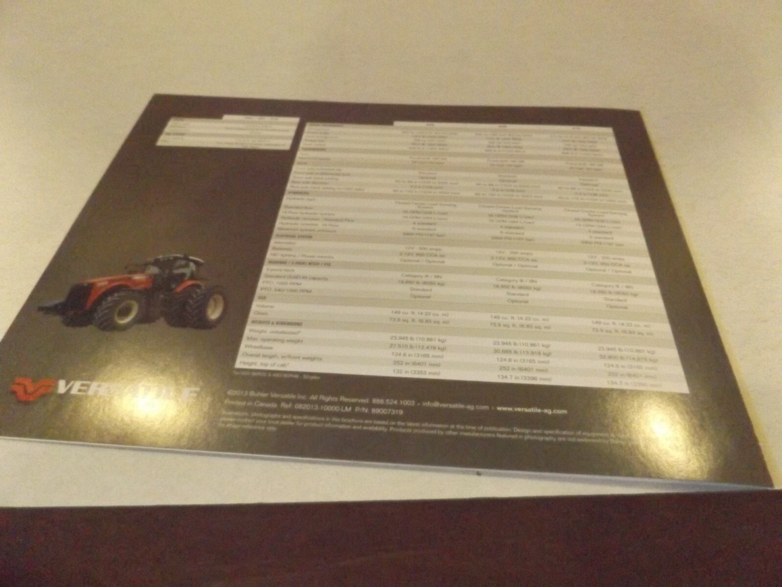 Versatile MFWD 260-310 hp, Tractor Brochure, 2013 082013-10000-LM P/N 89007319