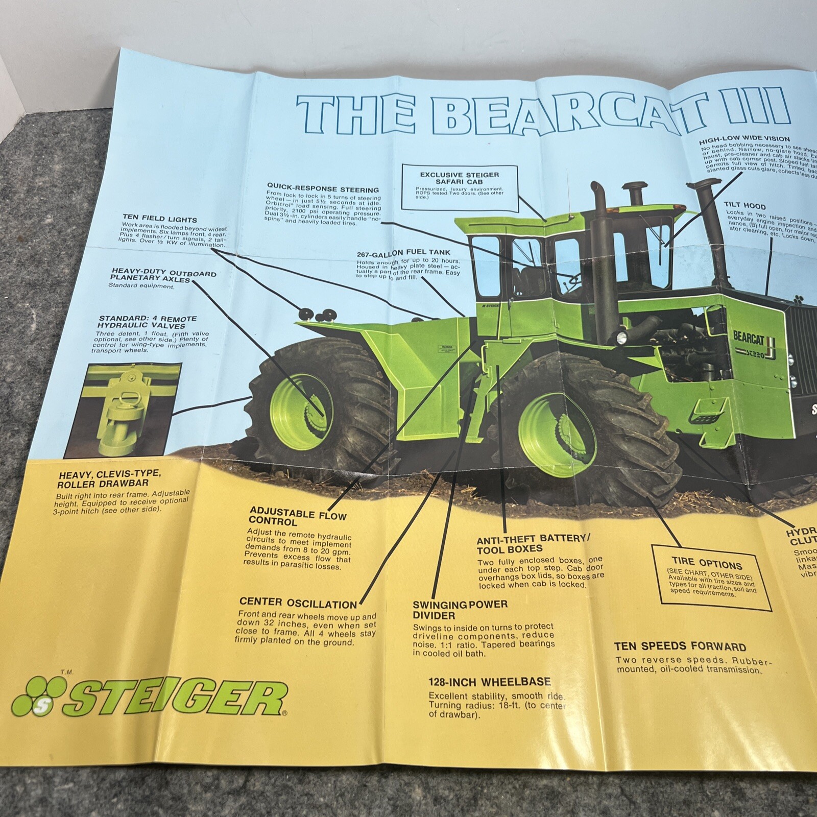 Bearcat 3 st-220 Stieger tractor Original sales brochure advertisement 1980s