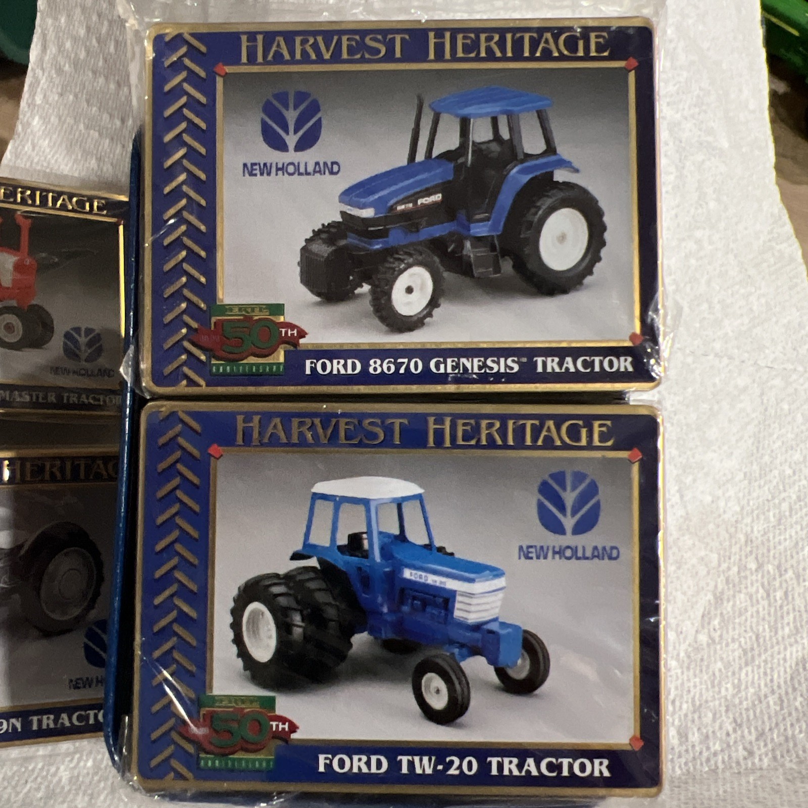 1995, ERTL 50th Ann., Harvest Heritage 6 Collector Cards In **UNOPENED** Tin