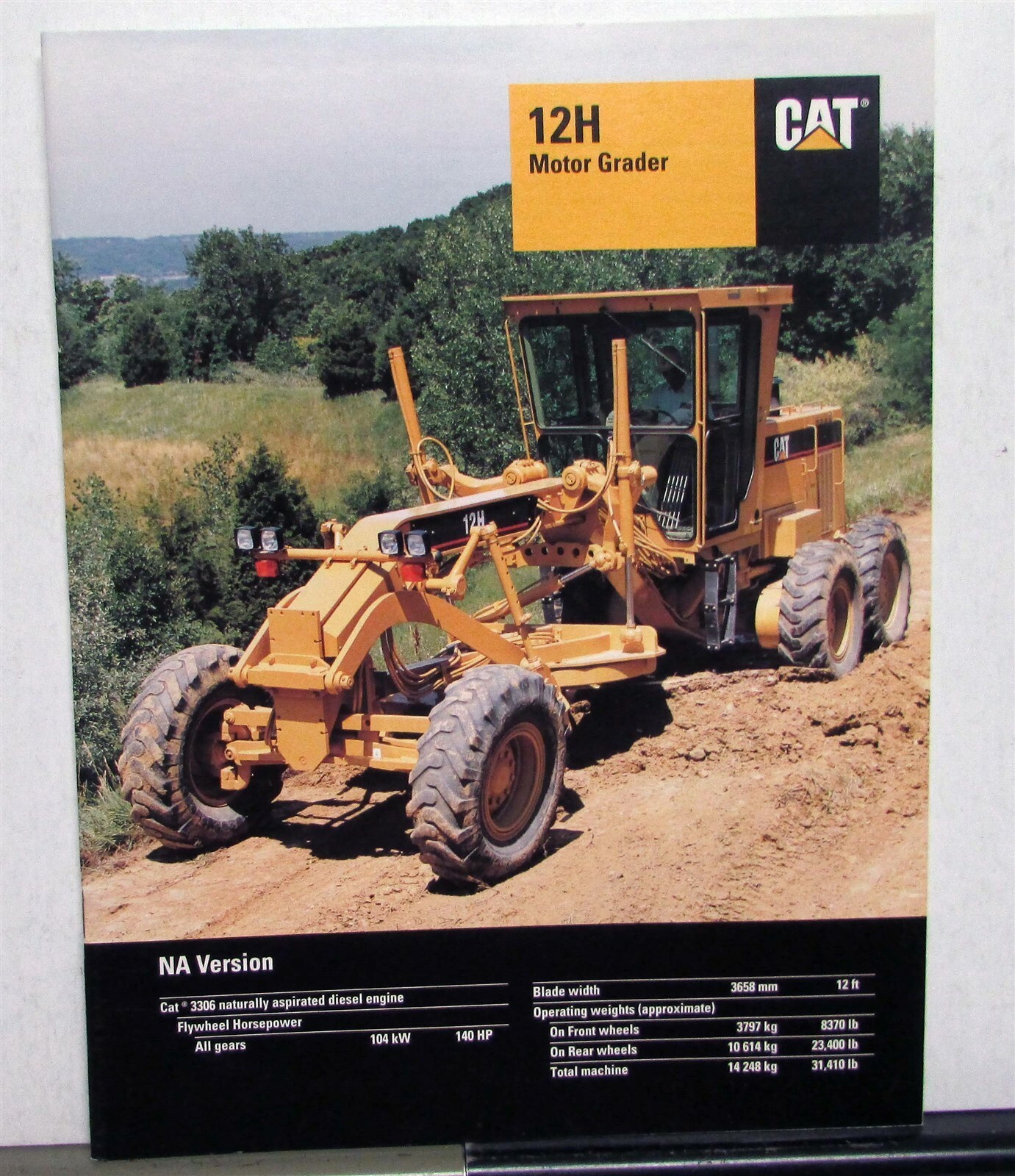 1995 Caterpillar 12H Road Motor Grader Specifications Construction Sale Brochure