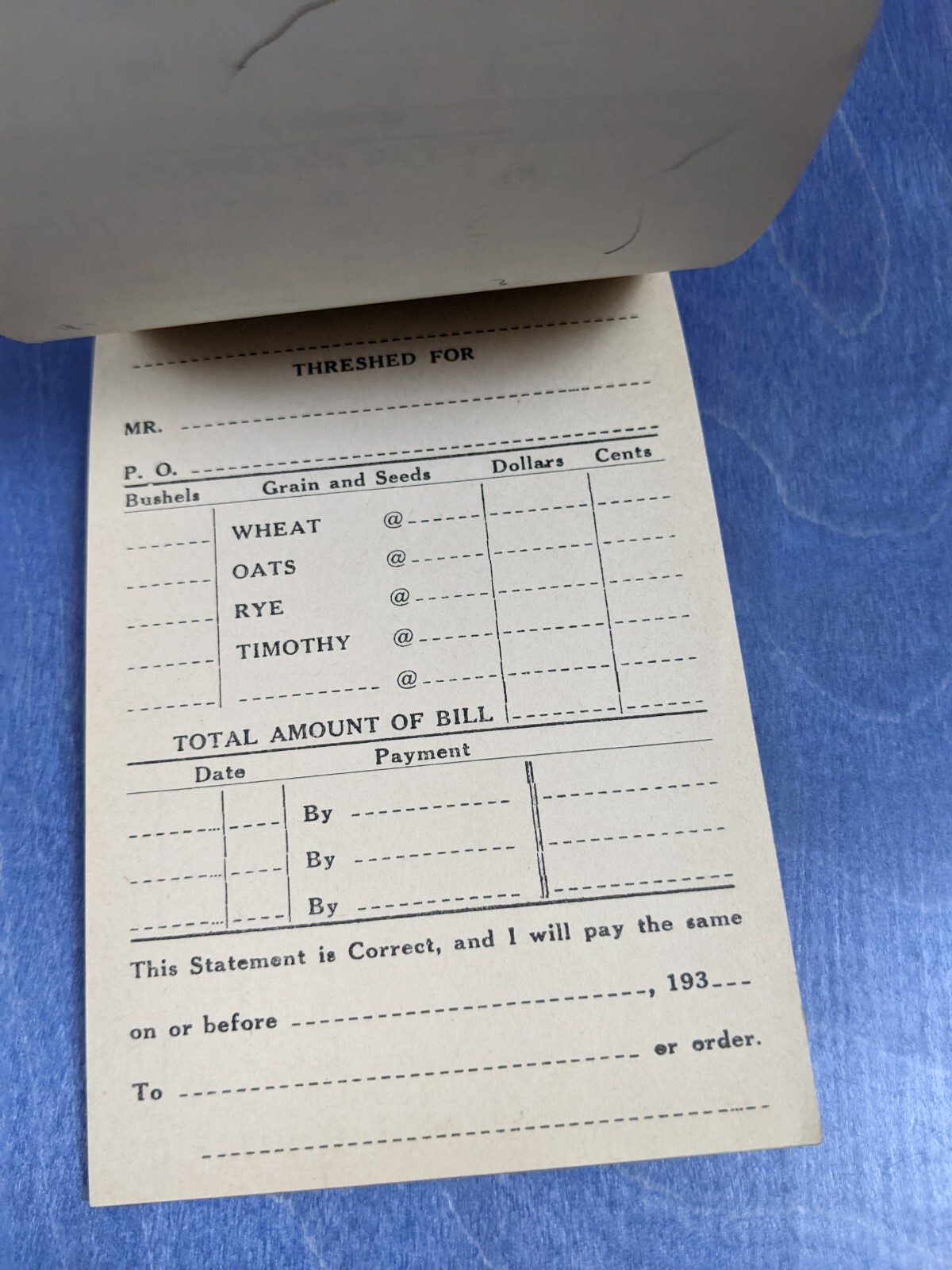 Hudson Hill & Co Black Canvas H-H Belt – Vintage 1938 Thresherman&rsquo;s Account Book