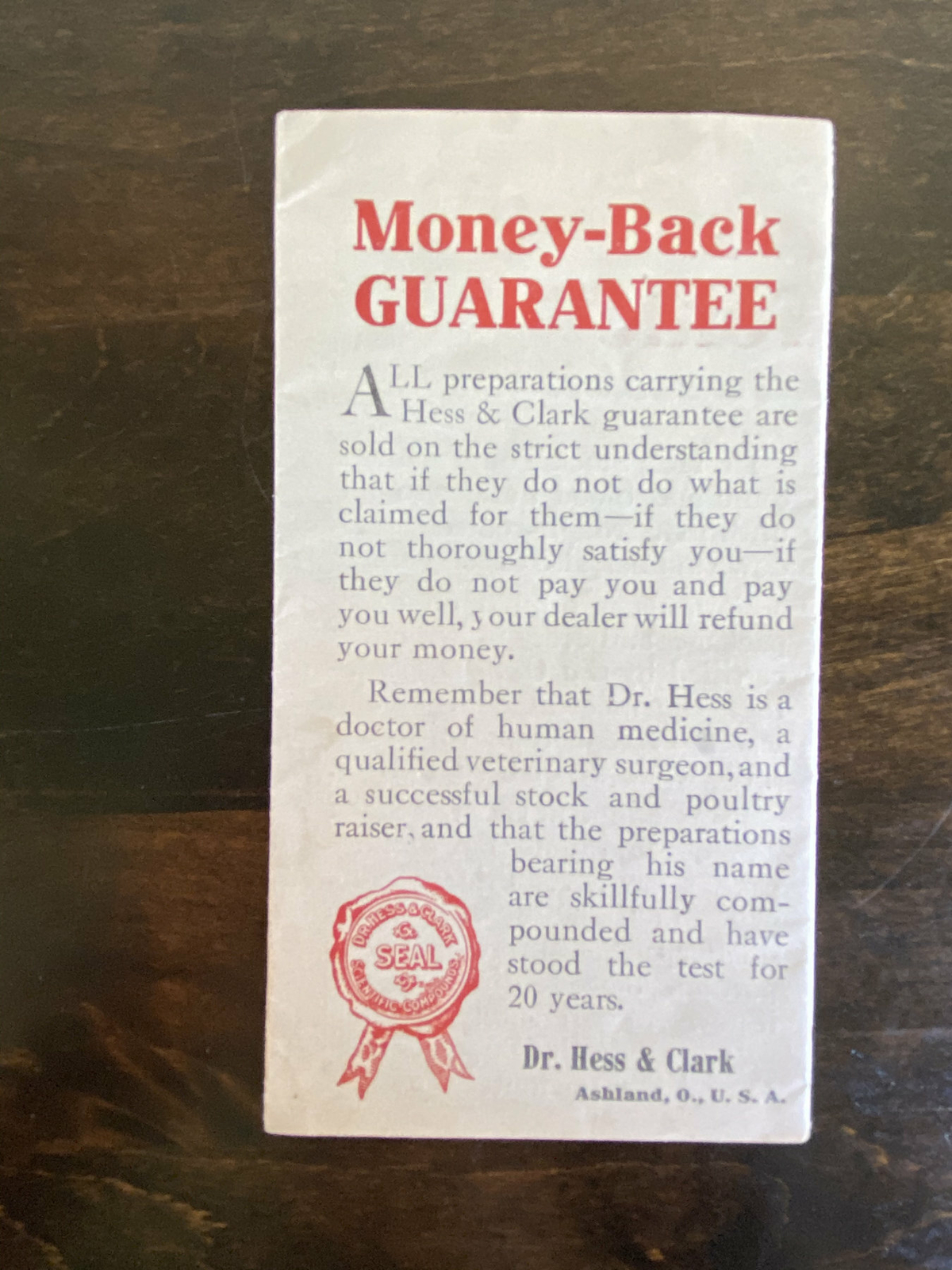 Vintage Brochure Gilbert Hess & Clark Poultry Horse Cow Tonic Vet Animal