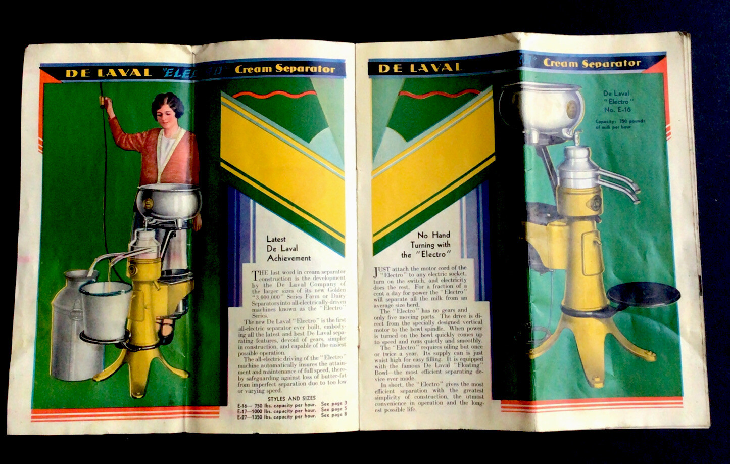 1930? De Laval “Electro” Cream Separator advertising Brochure Booklet