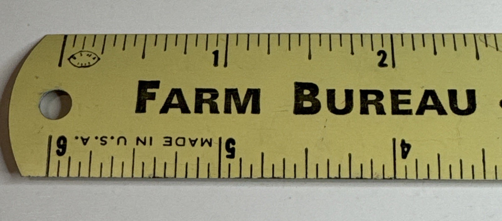 Vintage Farm Bureau 6” Ruler / Tin / Agricultural Insurance Advertising / USA