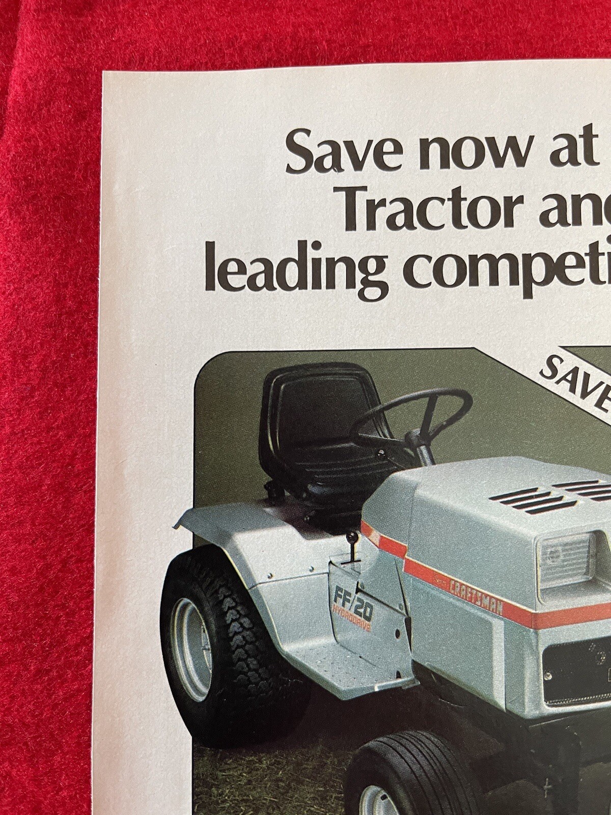 Vintage 1983 Sears Lawn Tractor Tiller Print Ad
