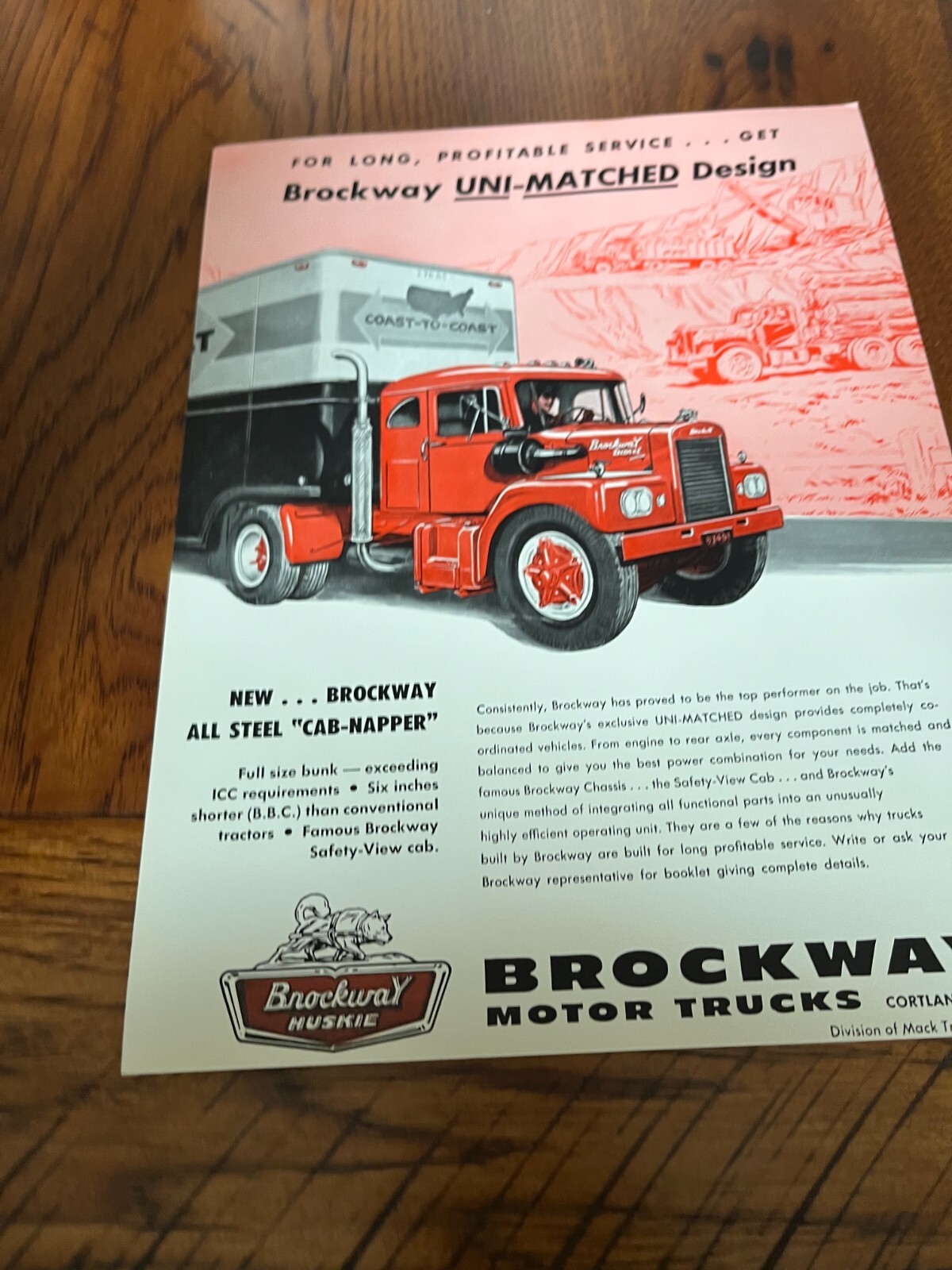 Brockway Uni-Matched Trucks For 1960 Brochure SMPA
