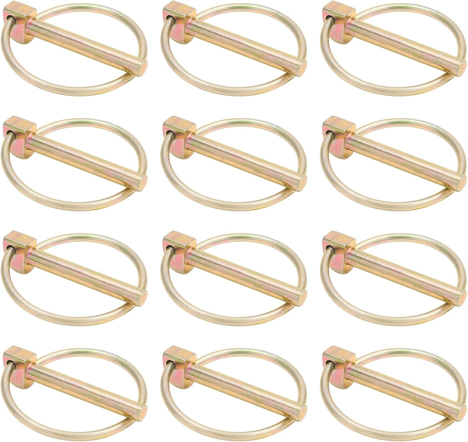 12Pcs 1/4 Inch Locking Pin with Ring, Round Hitch Pin Assortment Kit, Secure …