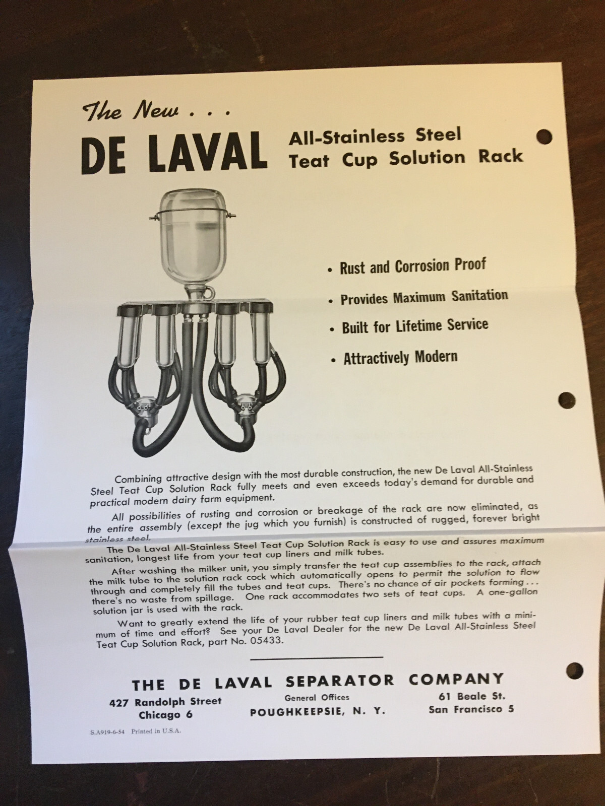 De Laval Pacific Brochure & Letter Lot, 1950&rsquo;s, Milking, Cream,, etc