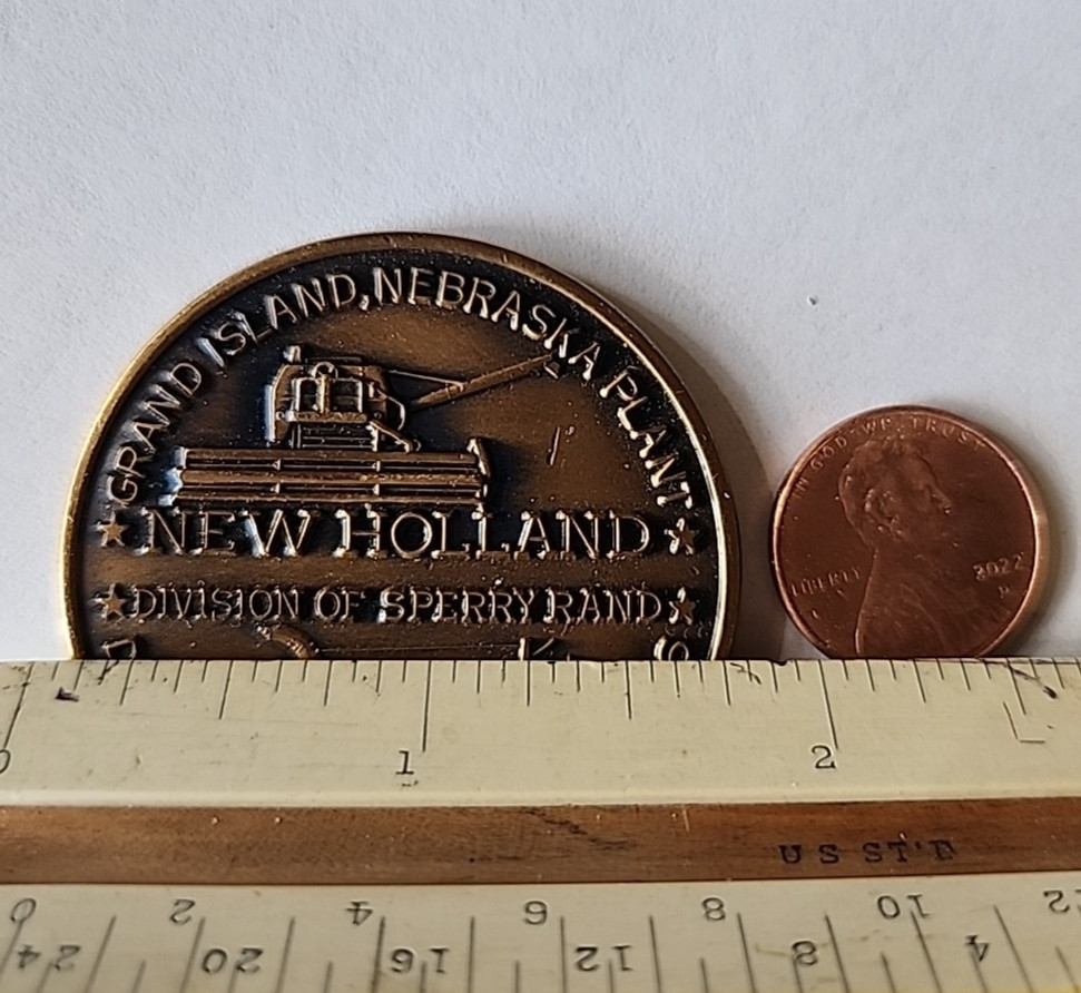 Coin New Holland Sperry Rand Commemorative Oct 1966 Grand Island Nebraska Plant