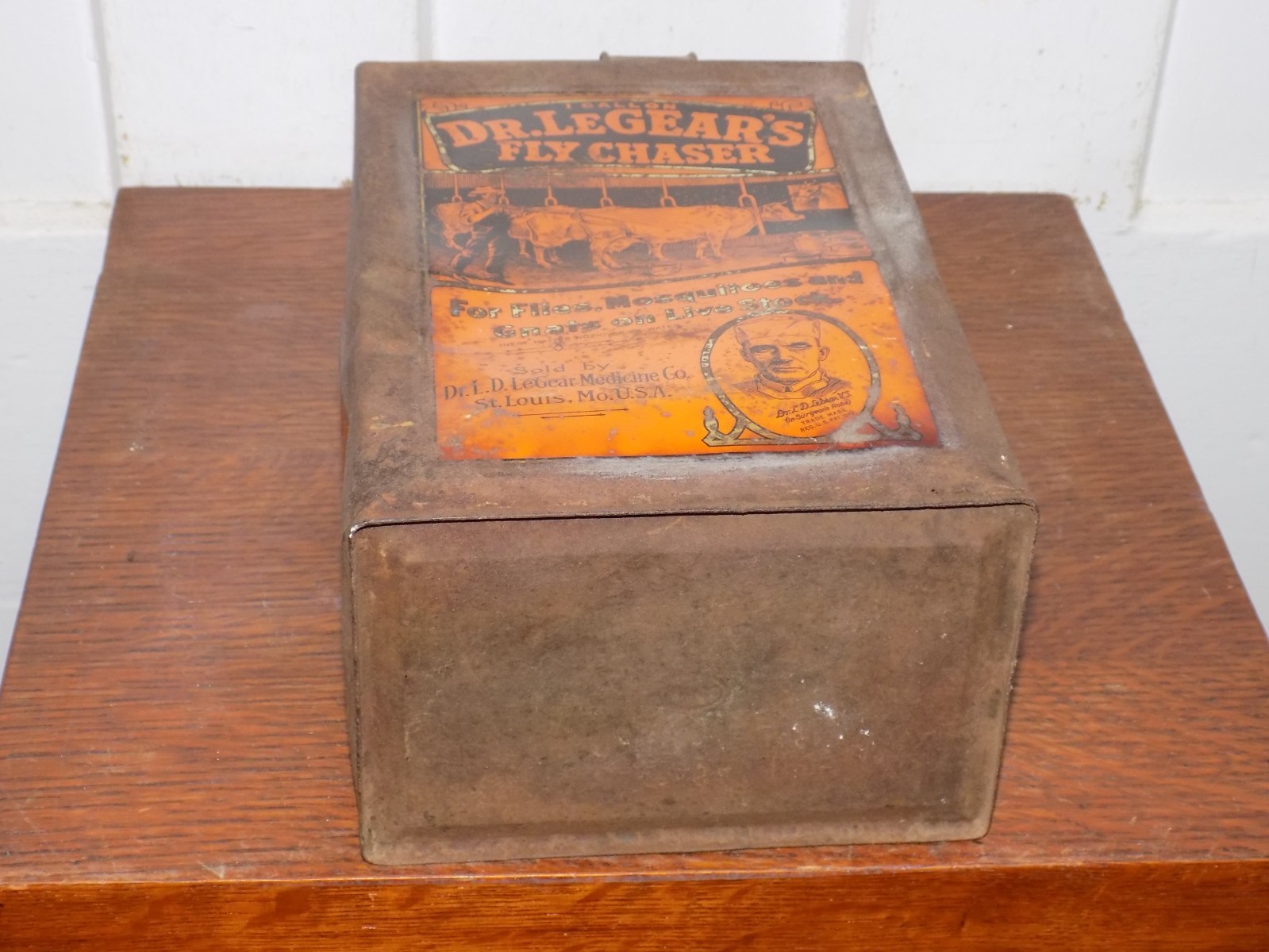 Vintage Dr. Legear’s Fly Chaser 1 Gallon EMPTY Can