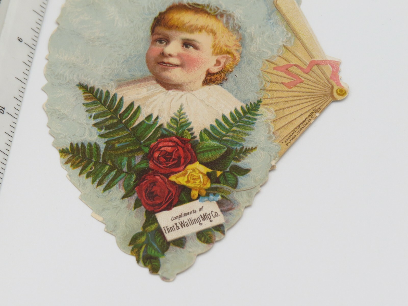 Windmill STAR Wind Engines Flint Walling Trade CARD Beautiful Hand FAN Die-Cut