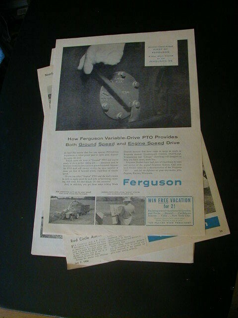 RARE lot of 4 Ferguson implement magazine print ads 1954 1956