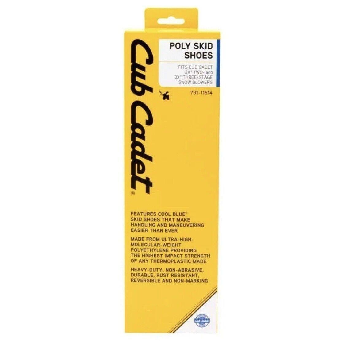 Cub Cadet Poly Skid Shoes Blue 2X 2-Stage/3X 3-Stage Snow Blowers Non-Abrasive