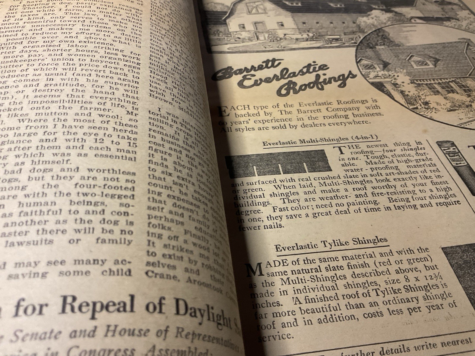 1919 New England Homestead Newspaper Farm Bureau Potato Harvest Tons Of Farm Ads