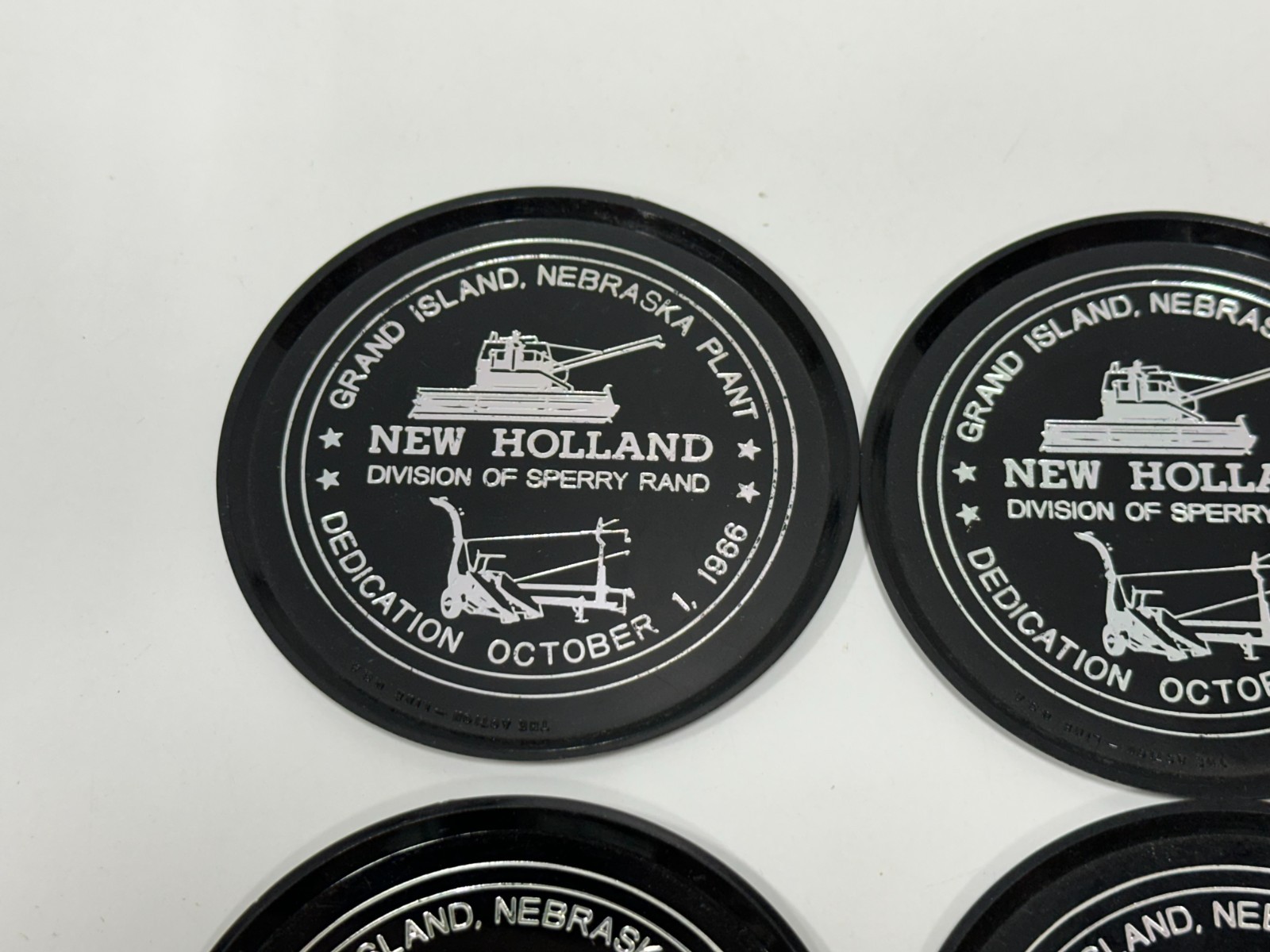 Vintage New Holland Grand Island, Nebraska plant collectible coasters 1966