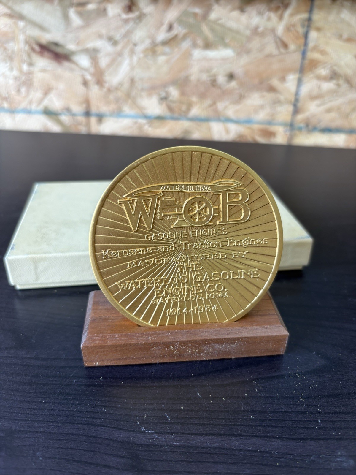 Waterloo Boy Gasoline Engine Medallion 1914-1984 Waterloo Iowa