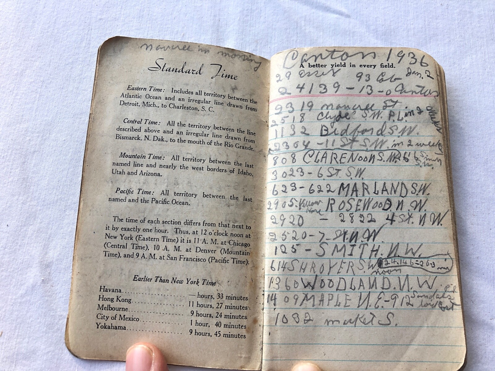 Vintage 1935 FS ROYSTER GUANO FERTILIZERS Notebook Canton Oh Handwritten Toledo