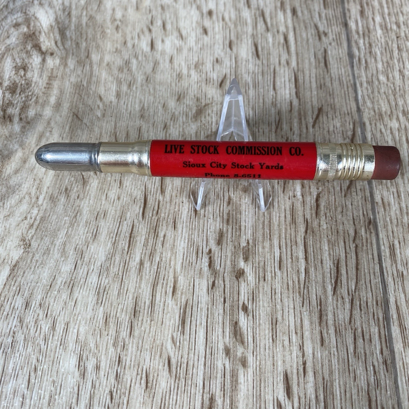 Antique Live Stock Bullet Pencil Souix City Mid-West Livesttock Commission