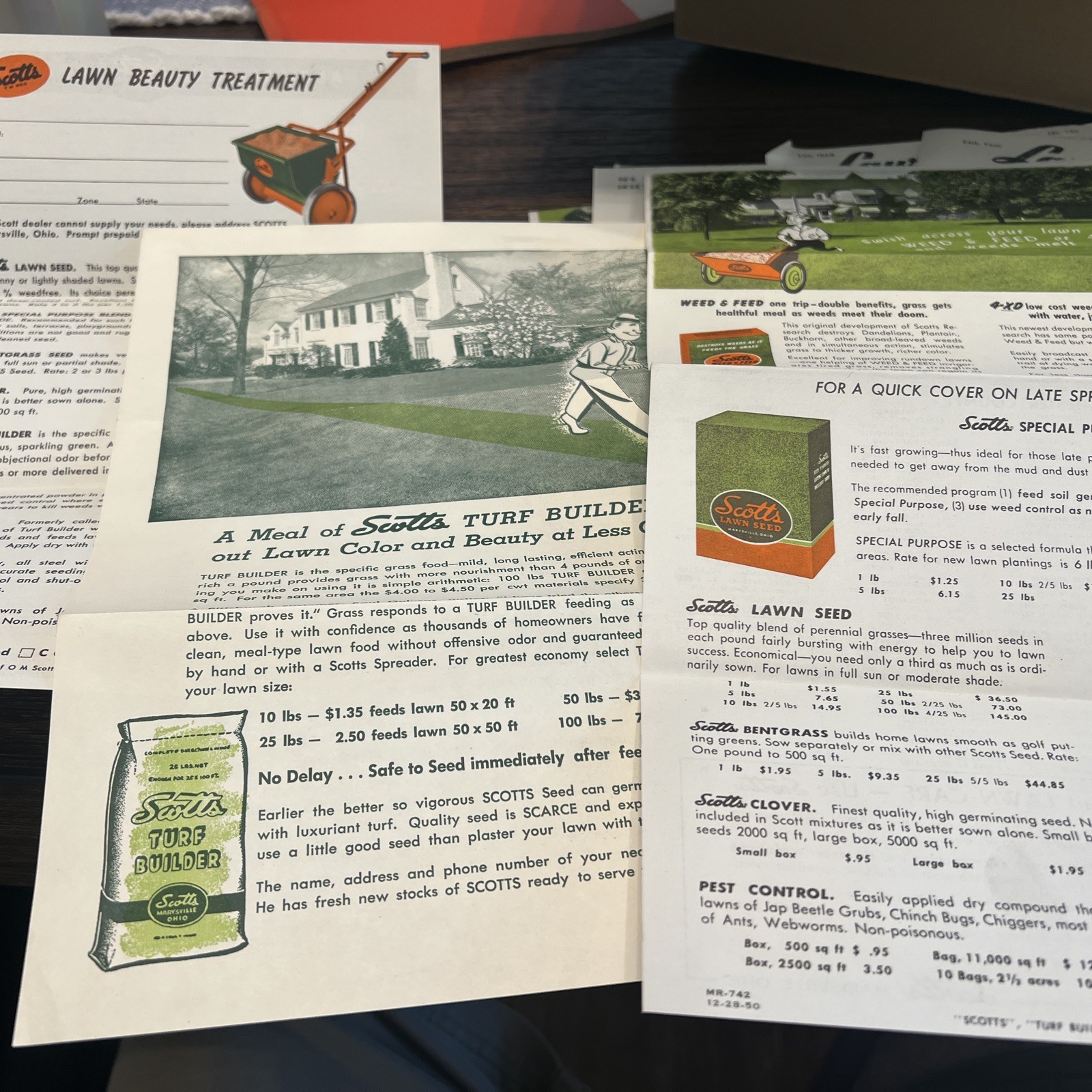 VTG 50’s Lot Scotts Lawn Care Brochures And Bulletins Lawns Mowing Grass Seed