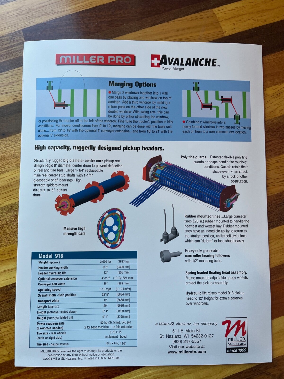 2004 Miller Pro 918 Avalanche Power Merger sales brochure