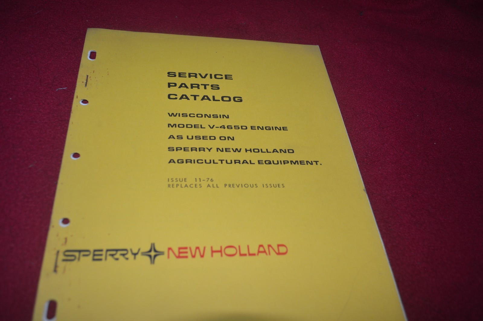 New Holland V-465D Wisconson Engine Dealer&rsquo;s Parts Book DCPA6