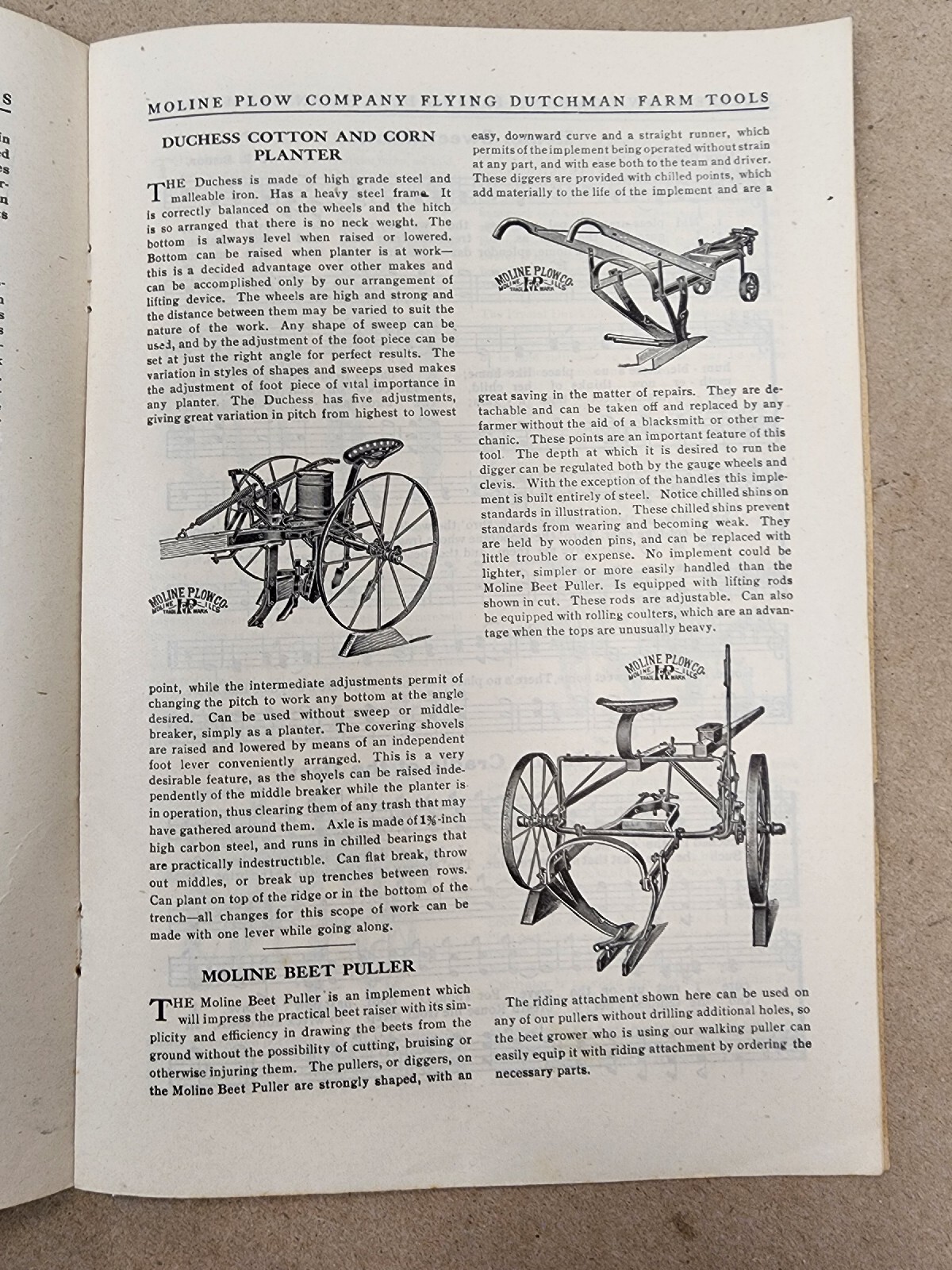 Flying Dutchman Souvenir Song Book Advertising Moline Plow Co Moline, IL