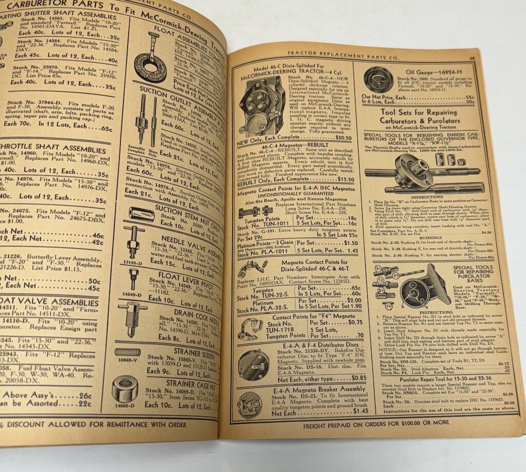 1940 Replacement Parts Catalog John Deere Allis Chalmers MM Case Avery 116 Pages
