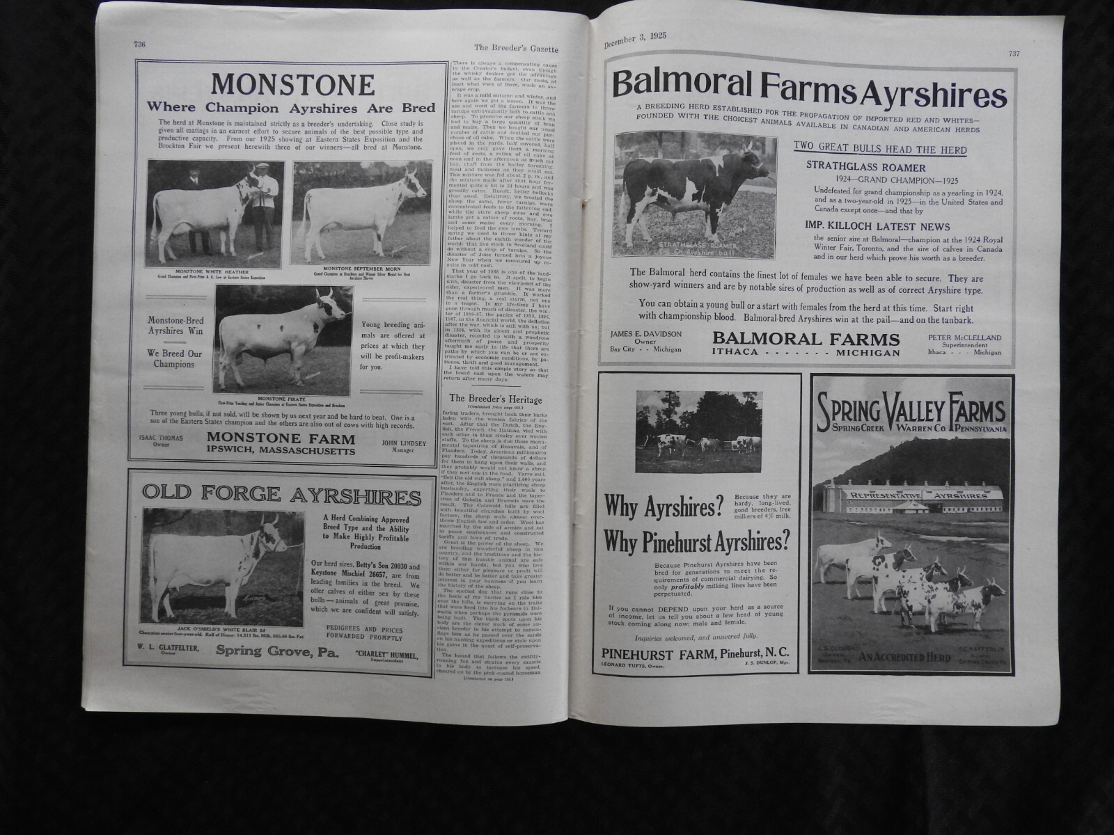 1925 Breeder&rsquo;s Gazette Magazine – cattle rancher farmer horse show VERY GOOD