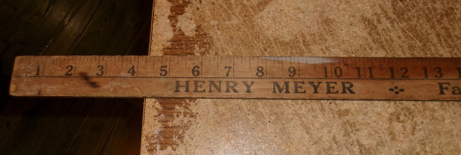 wood yardstick henery meyer farm impls. coal,coke pecatonica,il. good used