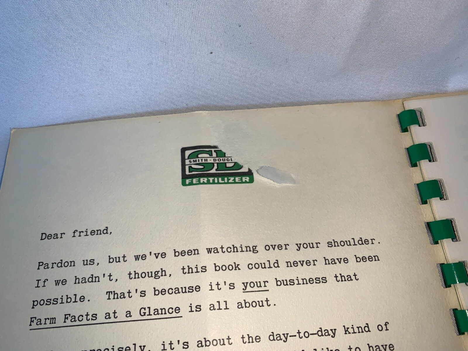 RARE VTG 1961 Smith Douglas Fertilizer Farm Facts At A Glance – NICE Condition!