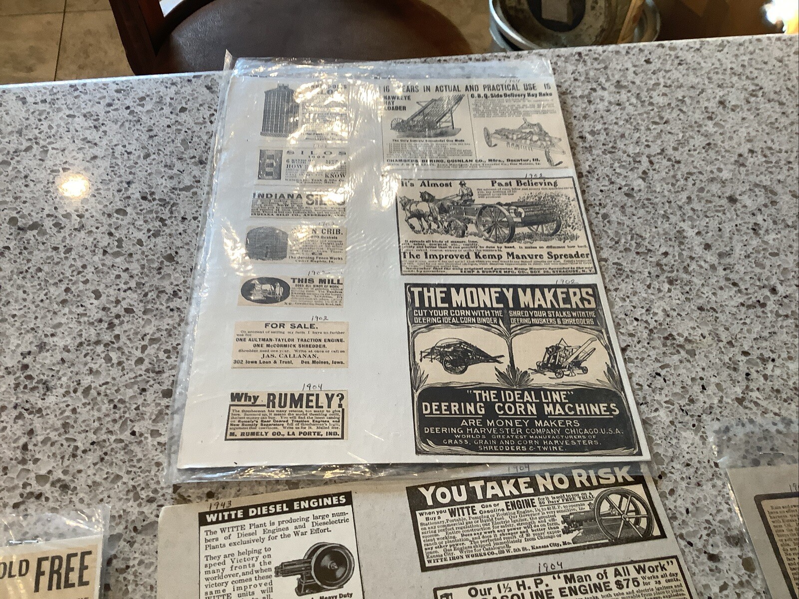 80+ B&W Print Magazine ads Farm Related 1900-10 Land Machinery Feed Gloves More