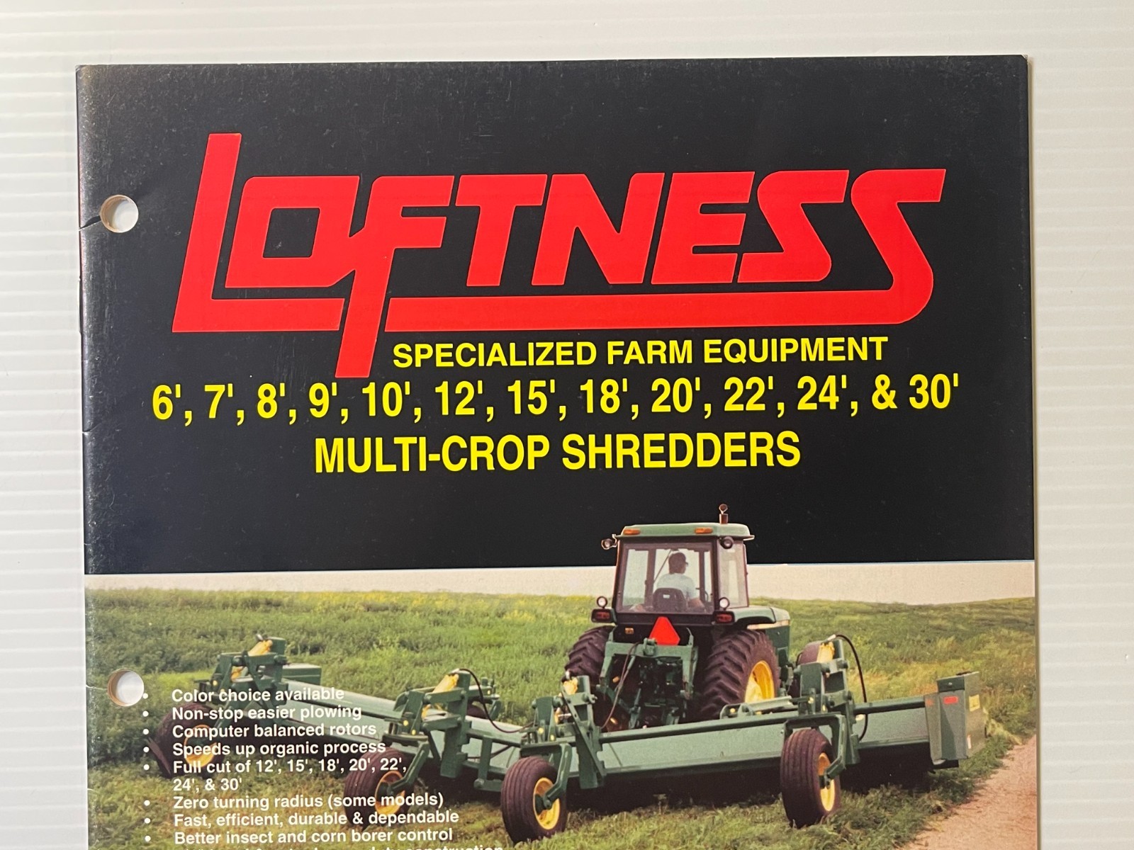 Vintage Original Loftness Multi- Crop Shredders – Dealer Sales Brochure *1990s*