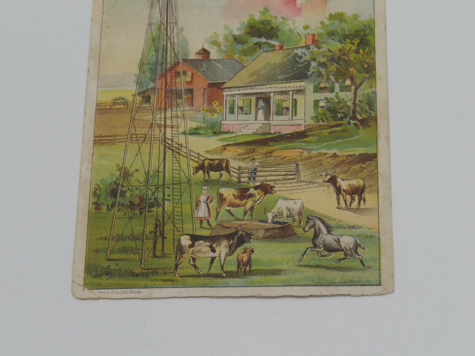 Vintage The CRANE TANGENT WINDMILL 1890&rsquo;s TRADE CARD Chicago Grand Island NE