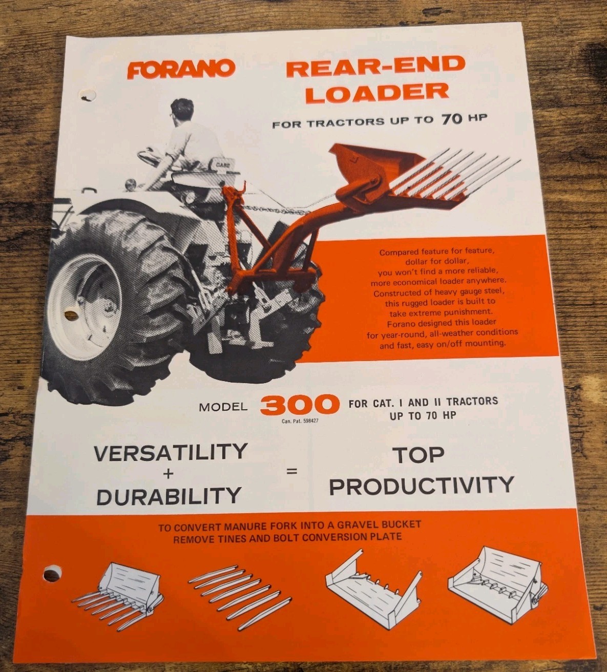 Forano Model 101 Farm Utility Bucket & Rear-End Loader Model 300 Brochures