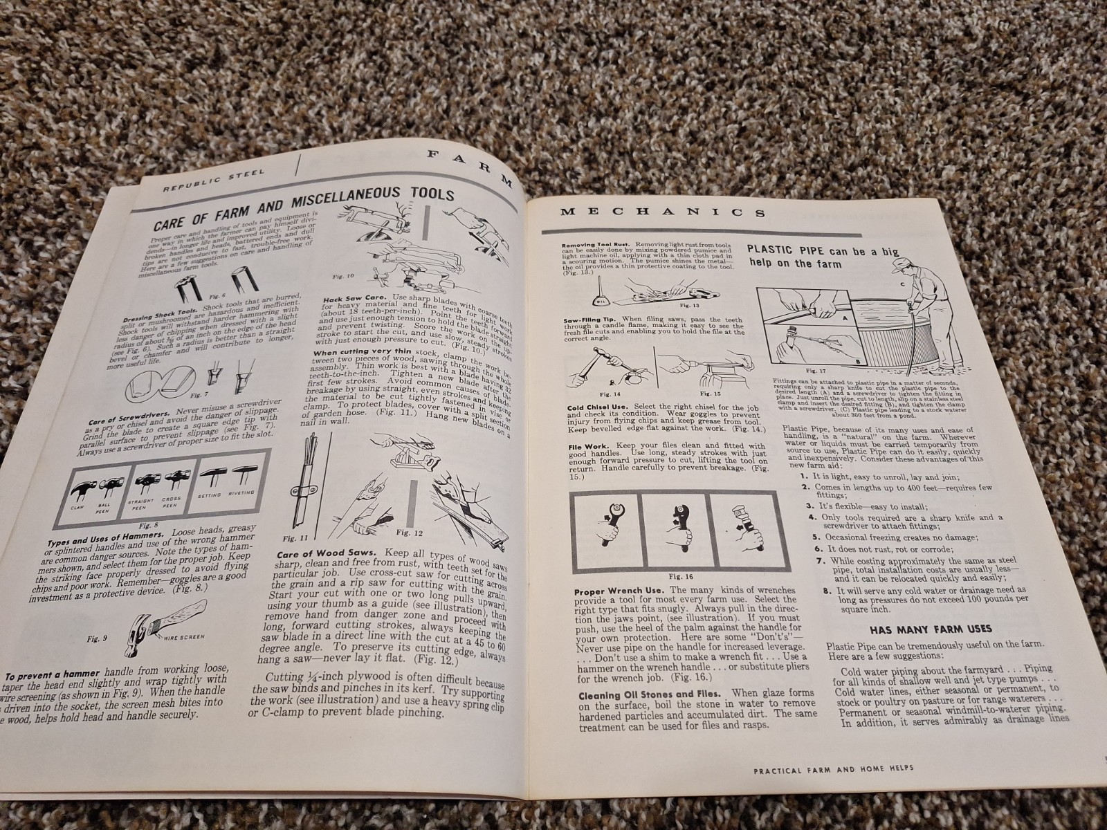 1950&rsquo;s REPUBLIC STEEL WIRE CO FARM FENCING MECHANICS TIPS BROCHURE