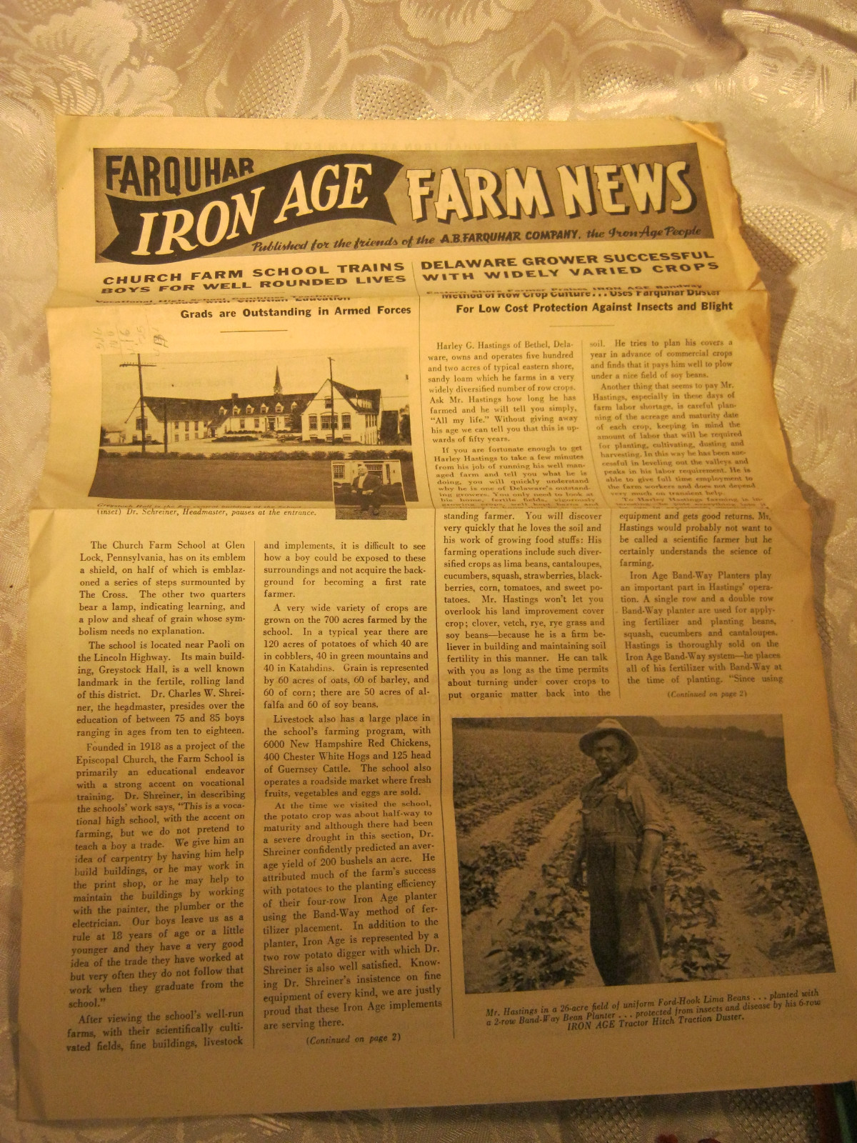 Rare Farquhar Iron Age farm news paper agriculture farming implement advertising