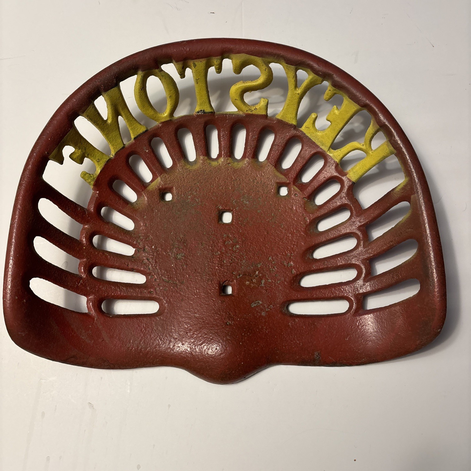 Vintage Keystone Cast Iron Tractor Seat Antique Farm Collectible
