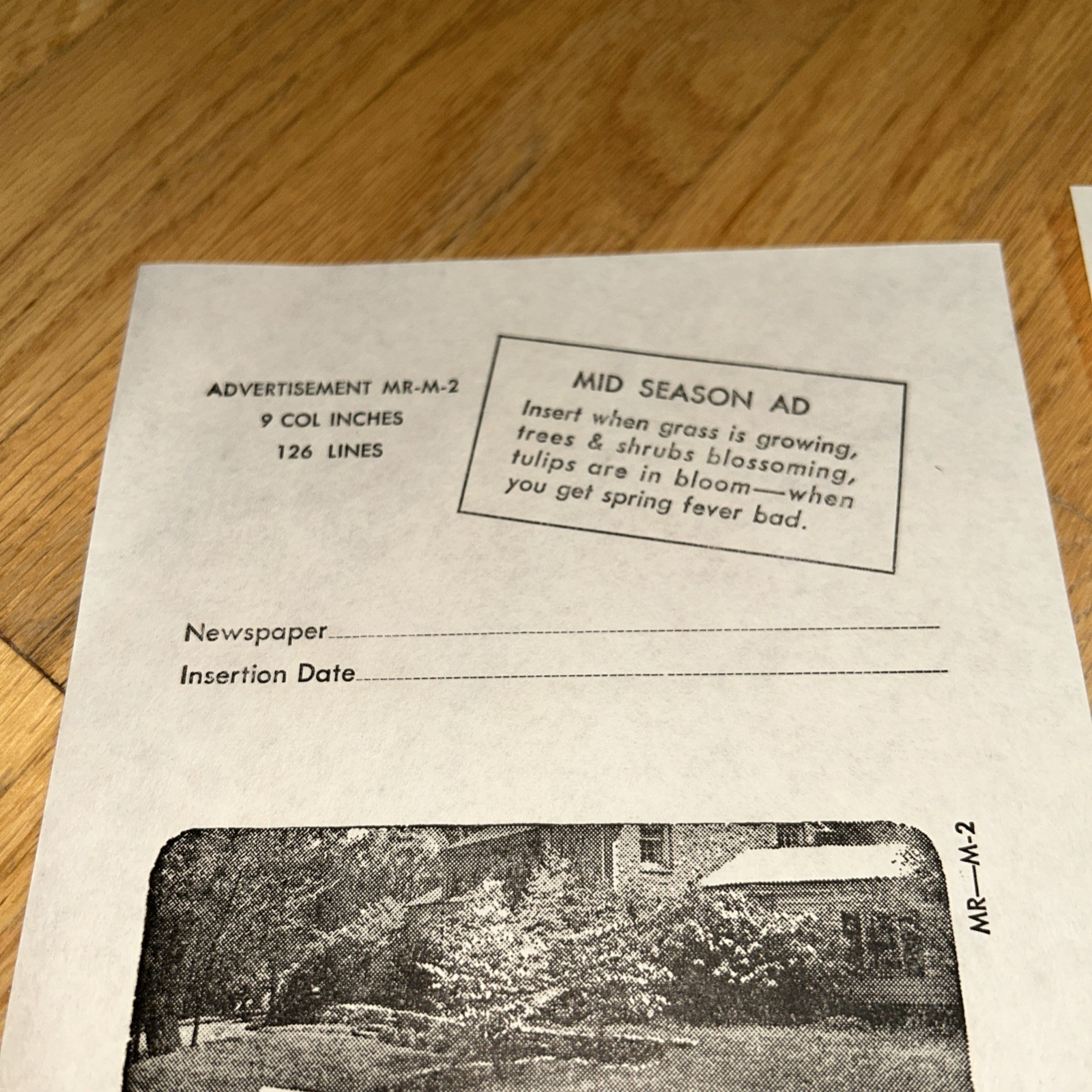 1940s O.M SCOTT & SONS CO Newspaper Mat Ad SCOTT&rsquo;S GREEN GRASS Marysville OHIO