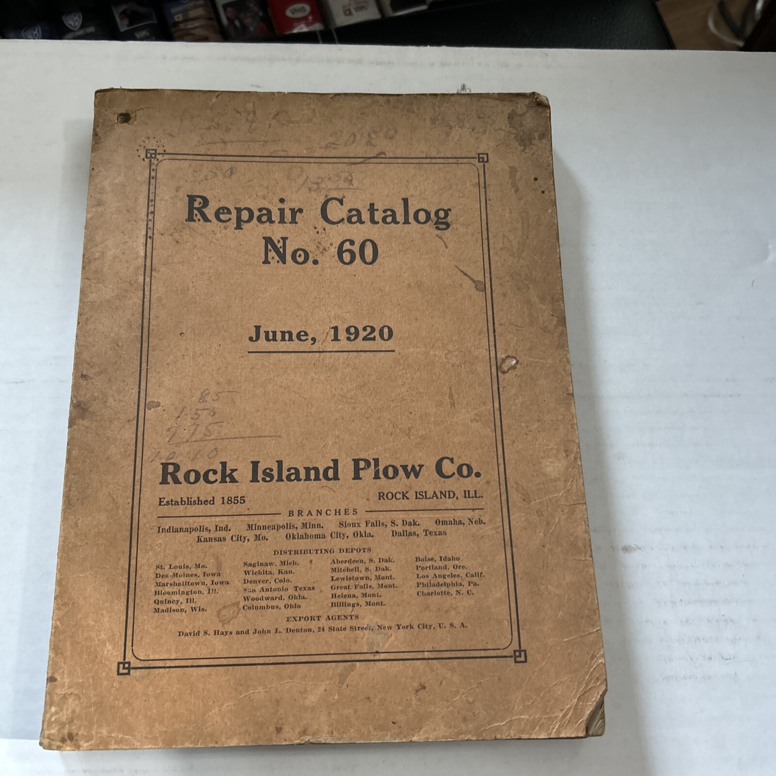 Vintage 1920 Rock Island Plow Repair Catalog No. 60 June 1920