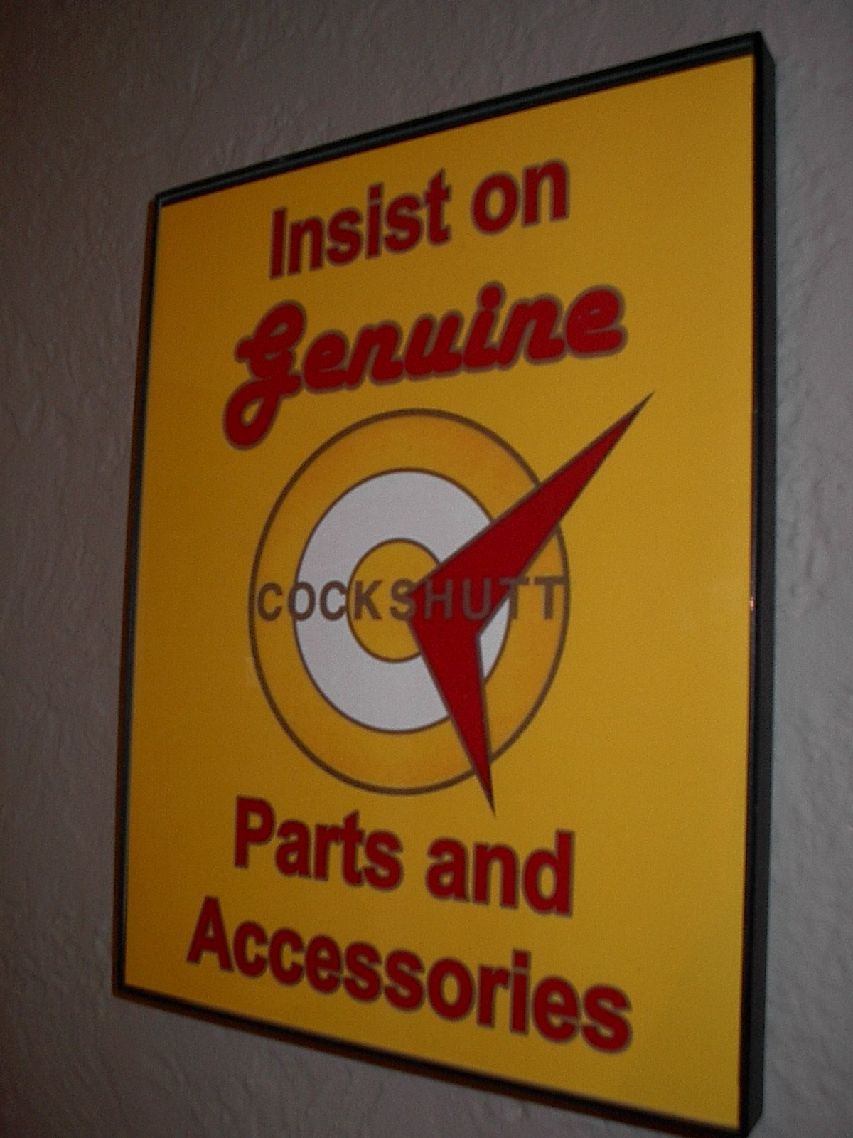 Cockshutt GenParts Farm Tractor Garage Man Cave Advertising Sign