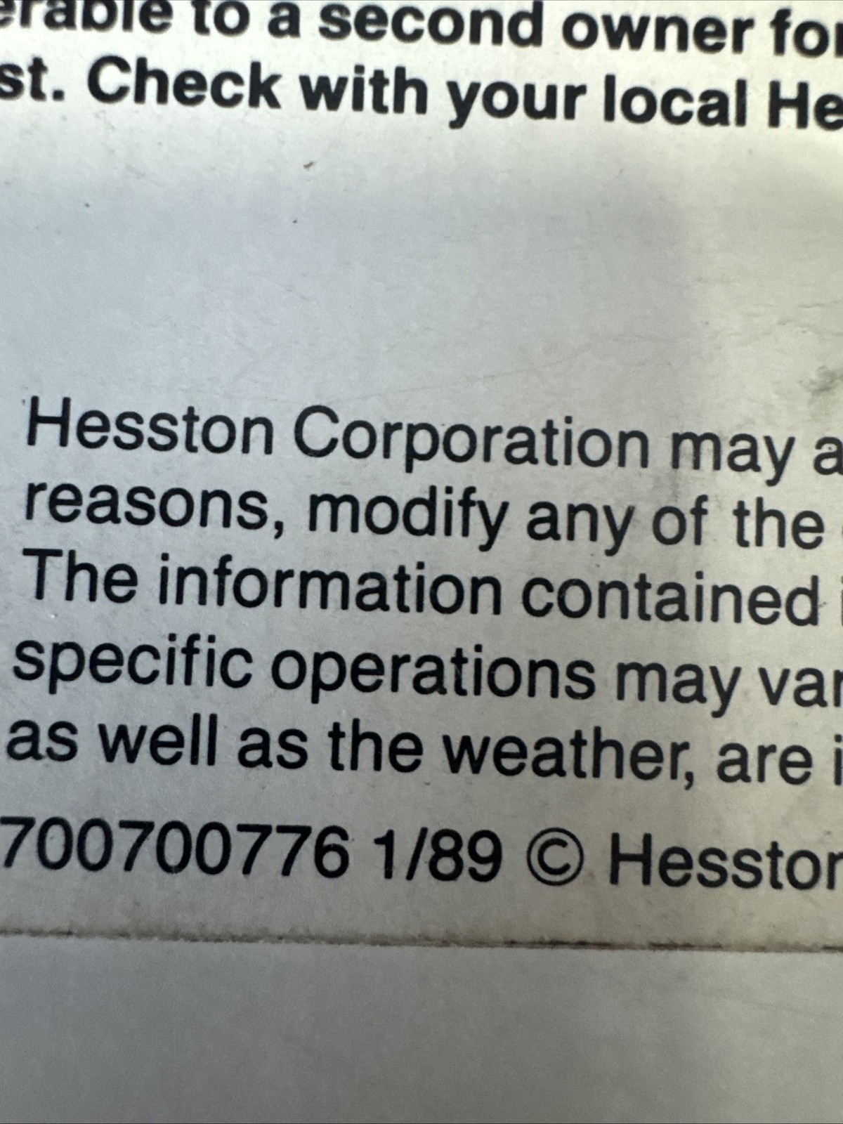 Vintage HESSTON The Prime Line Brochure 32 page White Farm Equipment Oliver