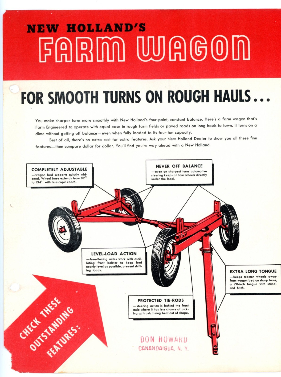 New Holland Farm Wagon c. 1950 2-page brochure New Holland Machine Company